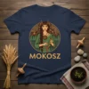 Mokosz t-shirt design featuring a pagan goddess illustration with intricate circular patterns and the name "Mokosz" below
