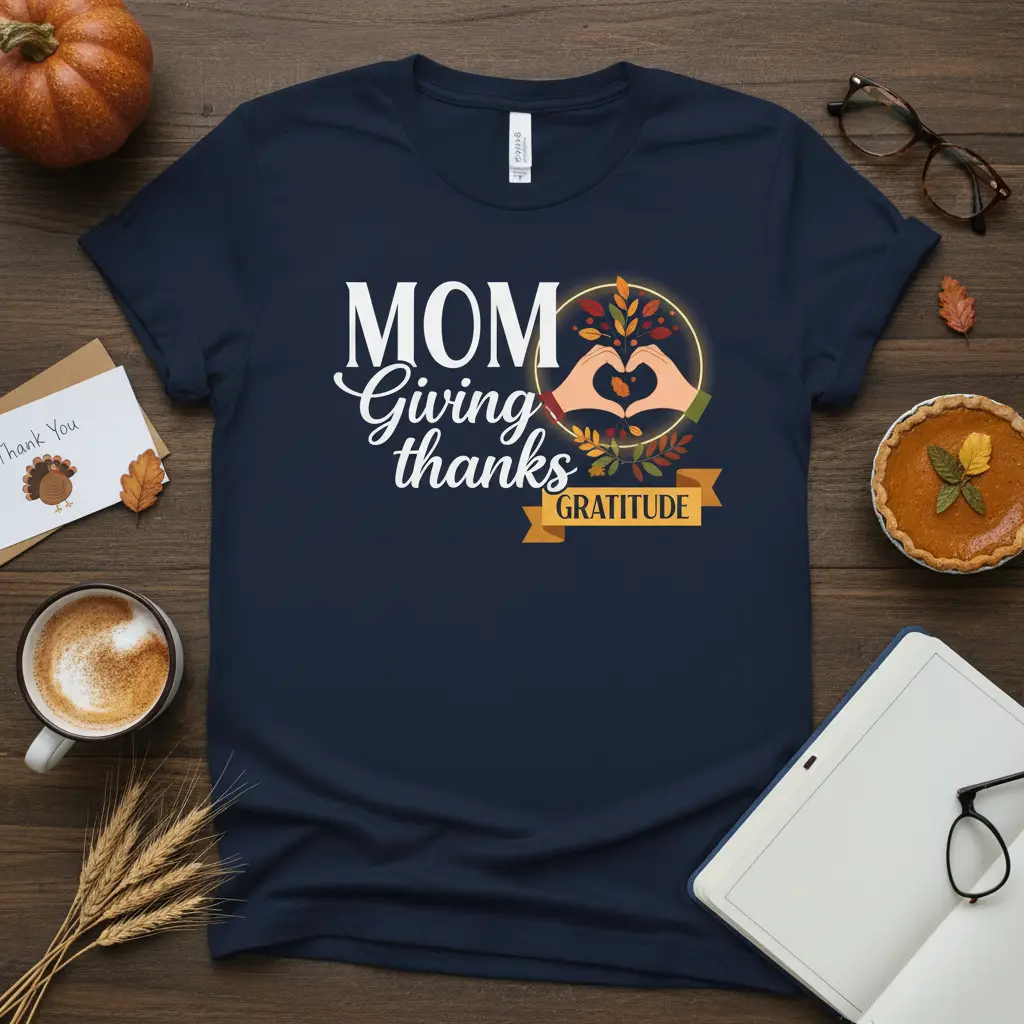 Mom Giving Thanks Gratitude Thanksgiving T-Shirt