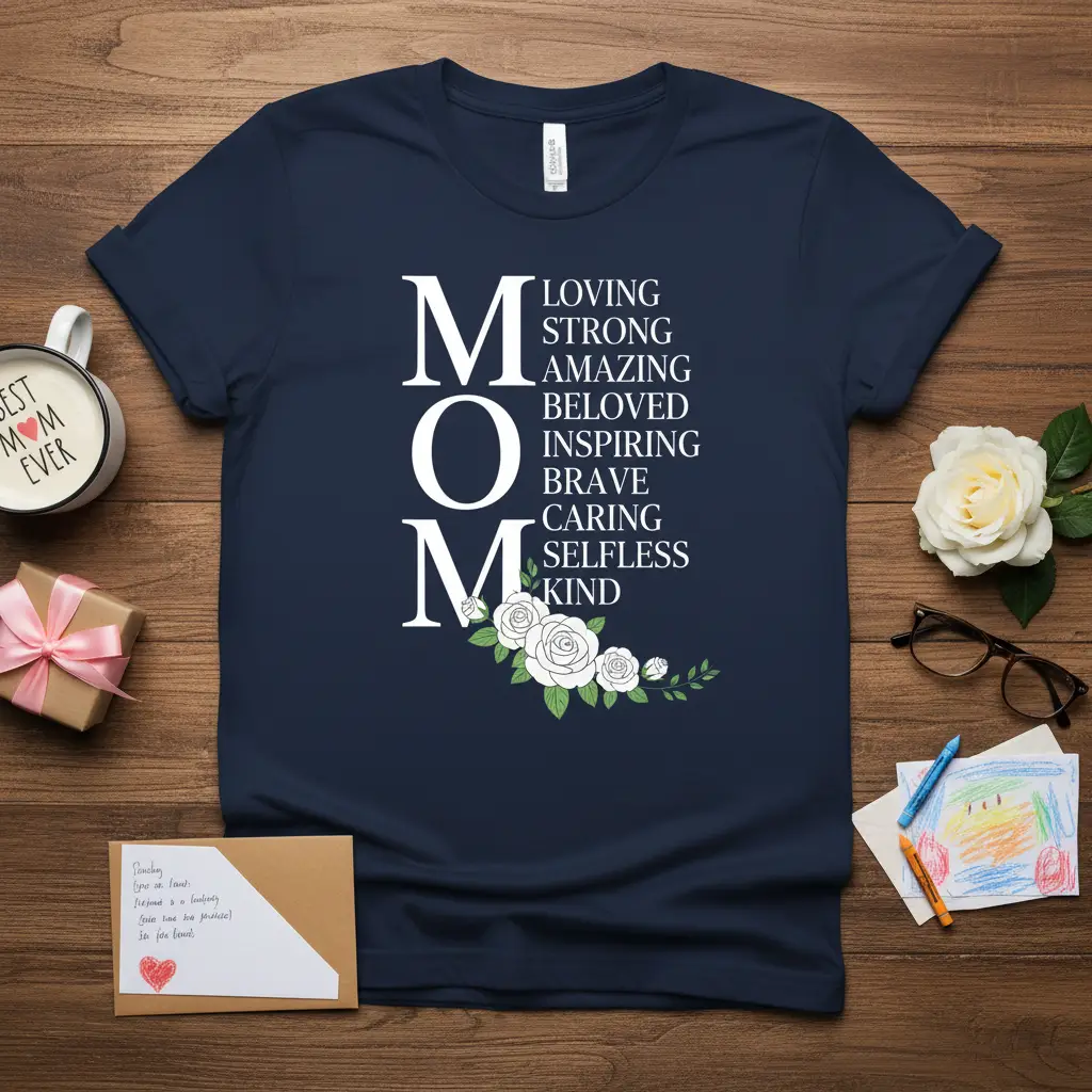 Mom Loving Strong Amazing Beloved Inspiring Brave Caring T-Shirt