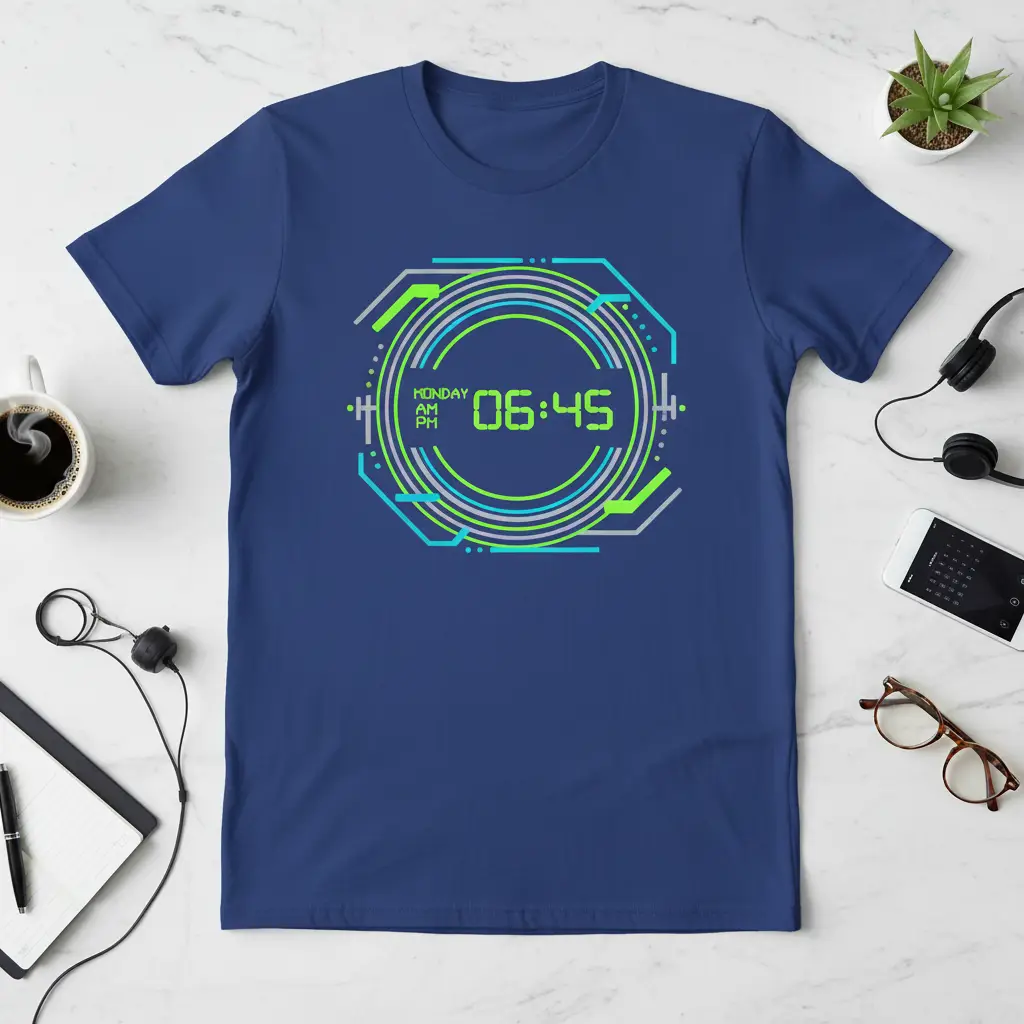 Monday Am Pm 06:45 Digital Clock T-Shirt Unique Gift