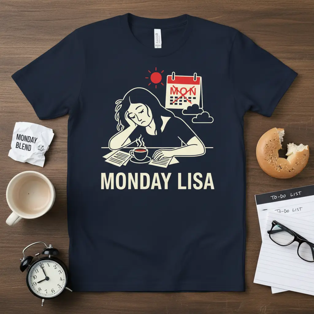 Monday Lisa T-Shirt Funny Monday Mood Gift for Office Workers