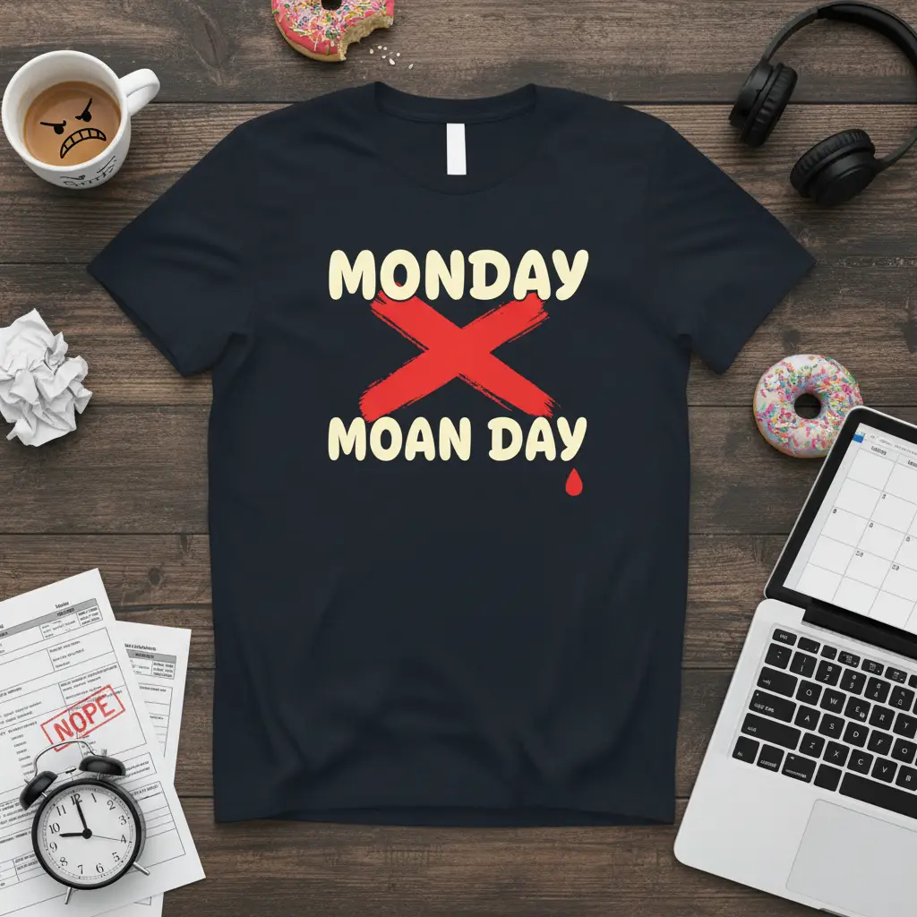 Monday X Moan Day Funny Monday Humor T-Shirt Gift