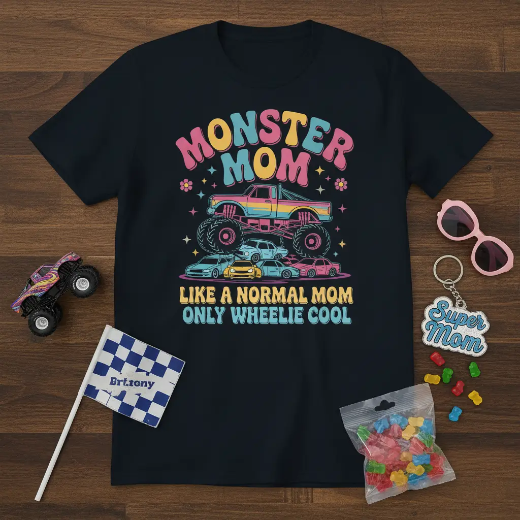 Monster Mom Like a Normal Mom Only Wheelie Cool T-Shirt