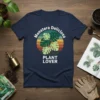Monstera Deliciosa Plant Lover t-shirt with tropical leaf graphic and retro sunset circle