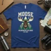 Moose Wilderness Explorer Est. 1978 t-shirt with vintage moose graphic and mountain design