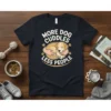 More Dog Cuddles Less People quote with a dog being hugged, on a navy t-shirt