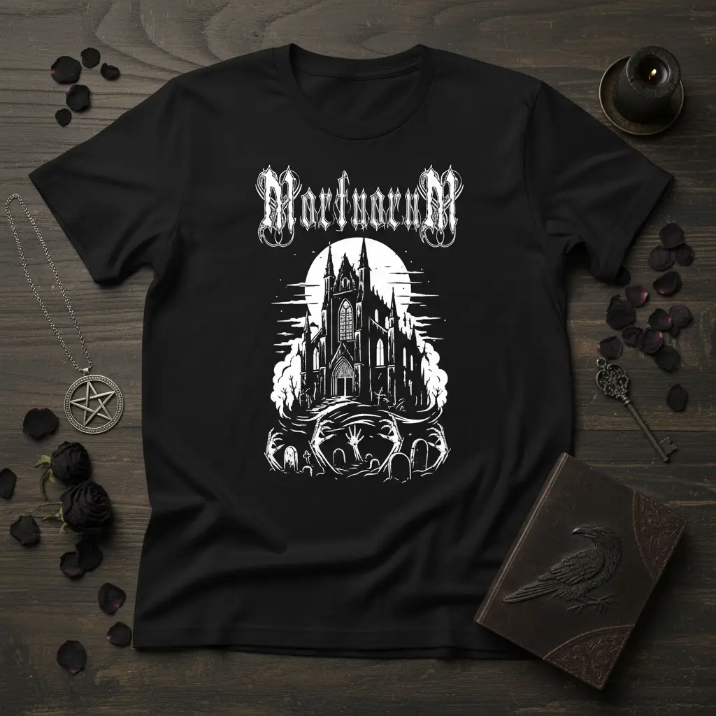Mortuorum Gothic Cemetery T-Shirt Dark Art Gift