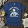 Mostly Running On Empty Gastroparesis Warrior t-shirt design with moon and sleeping figure on clouds
