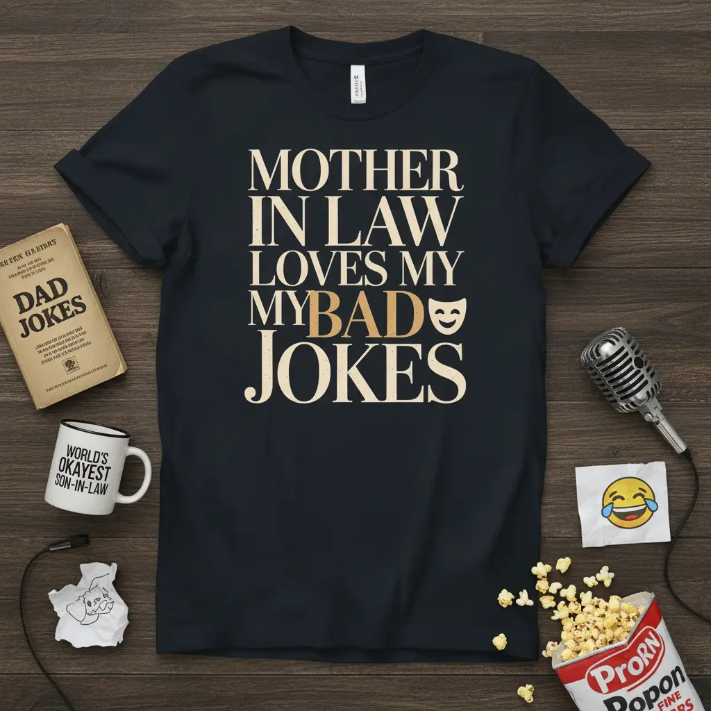 Mother in Law Loves My Bad Jokes T-Shirt Funny Gift