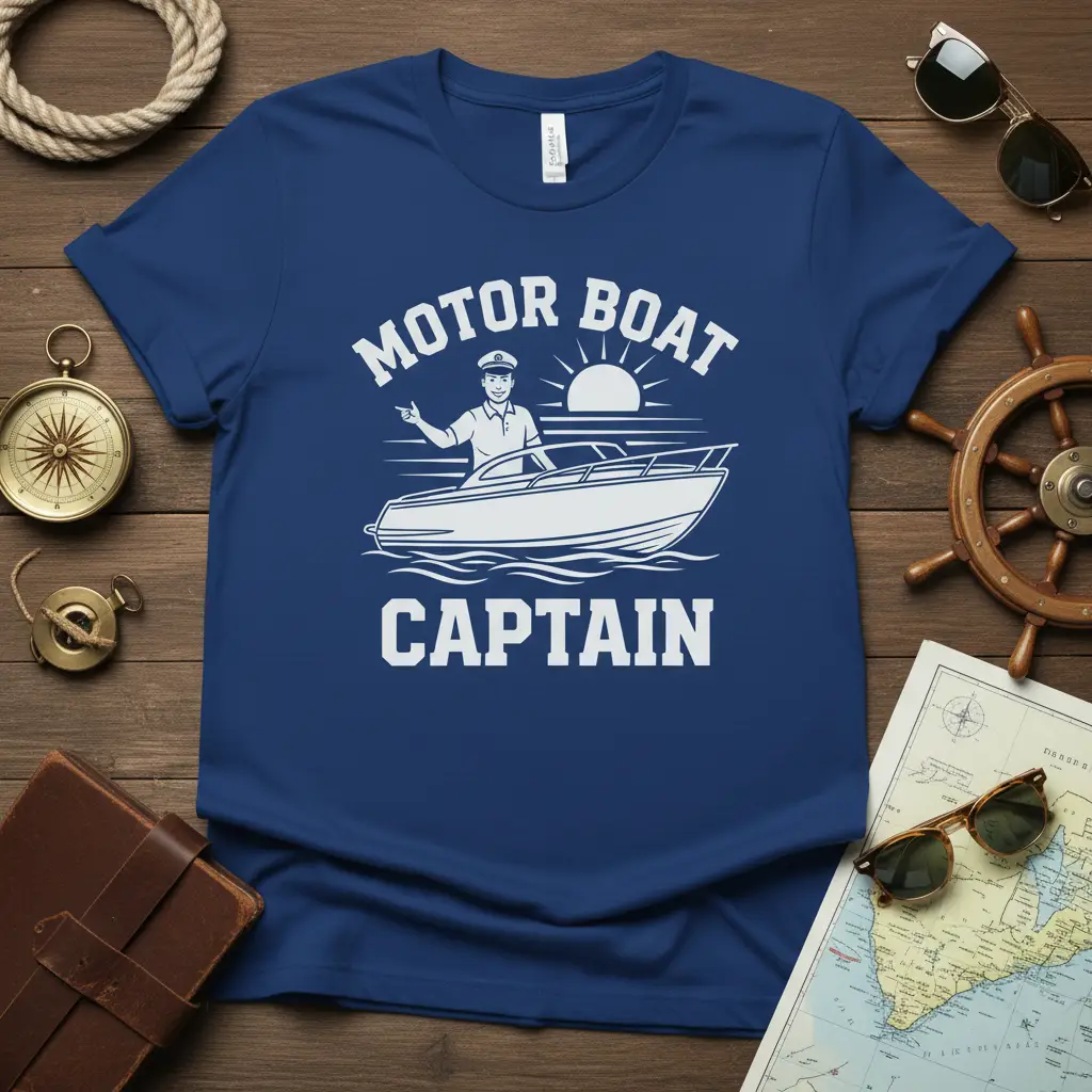 Motor Boat Captain T-Shirt Boating Gift for Captains