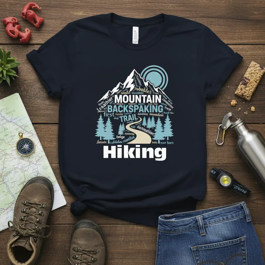 Mountain Backspaking Trail Recreation Hiking T-Shirt Outdoors