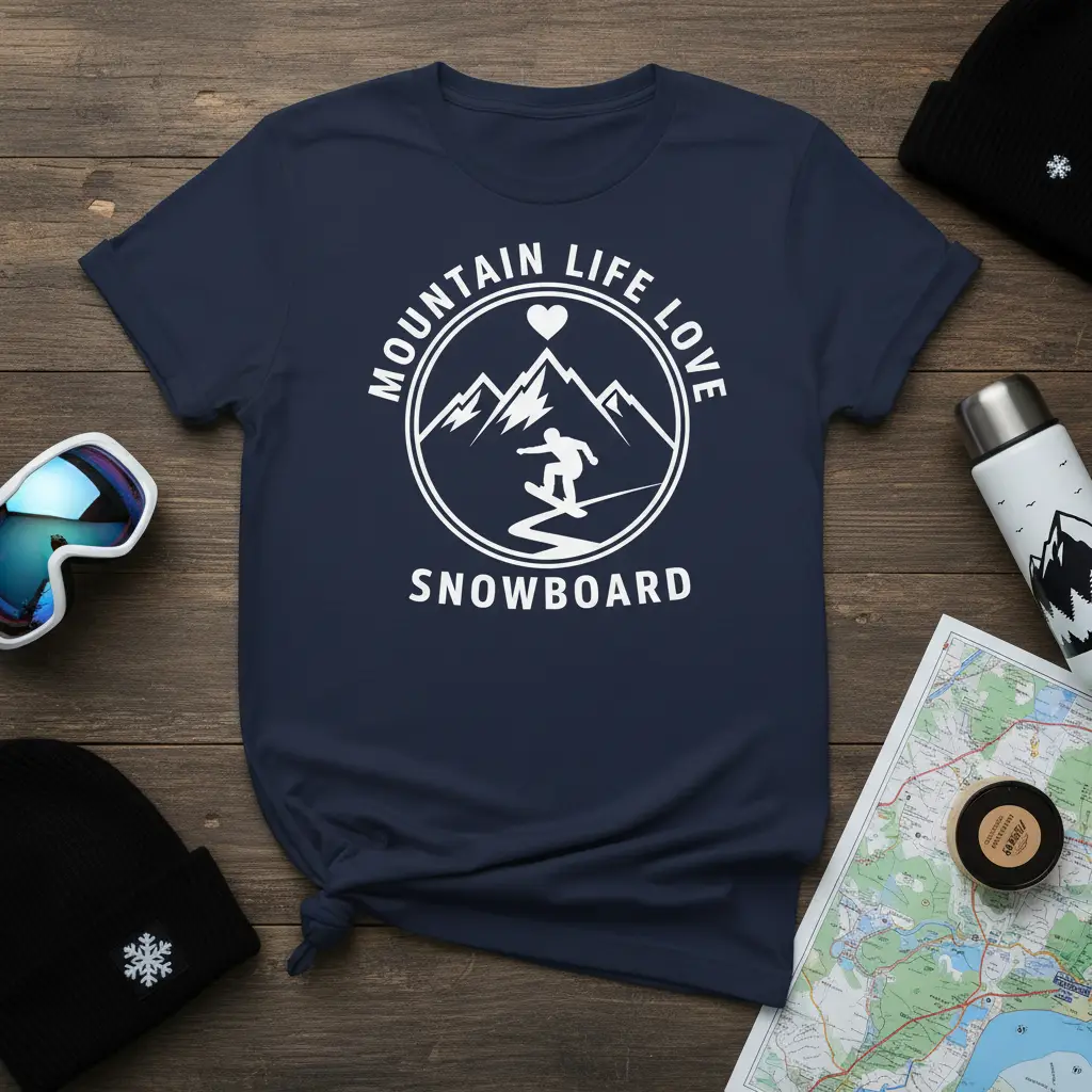 Mountain Life Love Snowboard T-Shirt for Winter Sports Fans