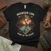 Mountain Lion Spirit Of The Desert T-Shirt design with a cougar reflected in a desert oasis, featuring cacti and a