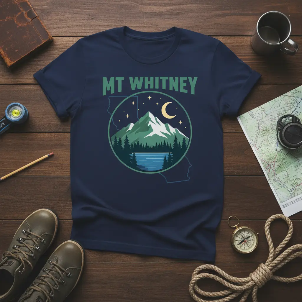 Mt Whitney California Mountain T-Shirt Outdoor Adventure Gift