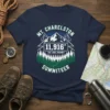 Mt. Charleston 11,916' The Long Journey Summiteer t-shirt design with mountains and hiking gear graphic