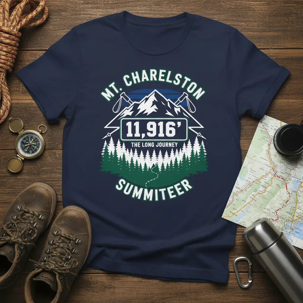 Mt. Charleston 11,916′ the Long Journey Summit T-Shirt