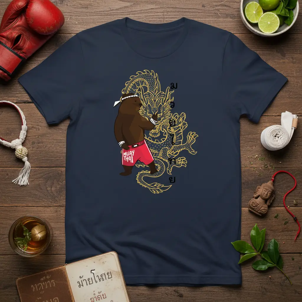 Muay Thai Bear Dragon T-Shirt Combat Sports Gift
