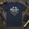 Murrder Traïtors Justice for the Fallen gothic t-shirt design with two ravens and a clenched fist symbol