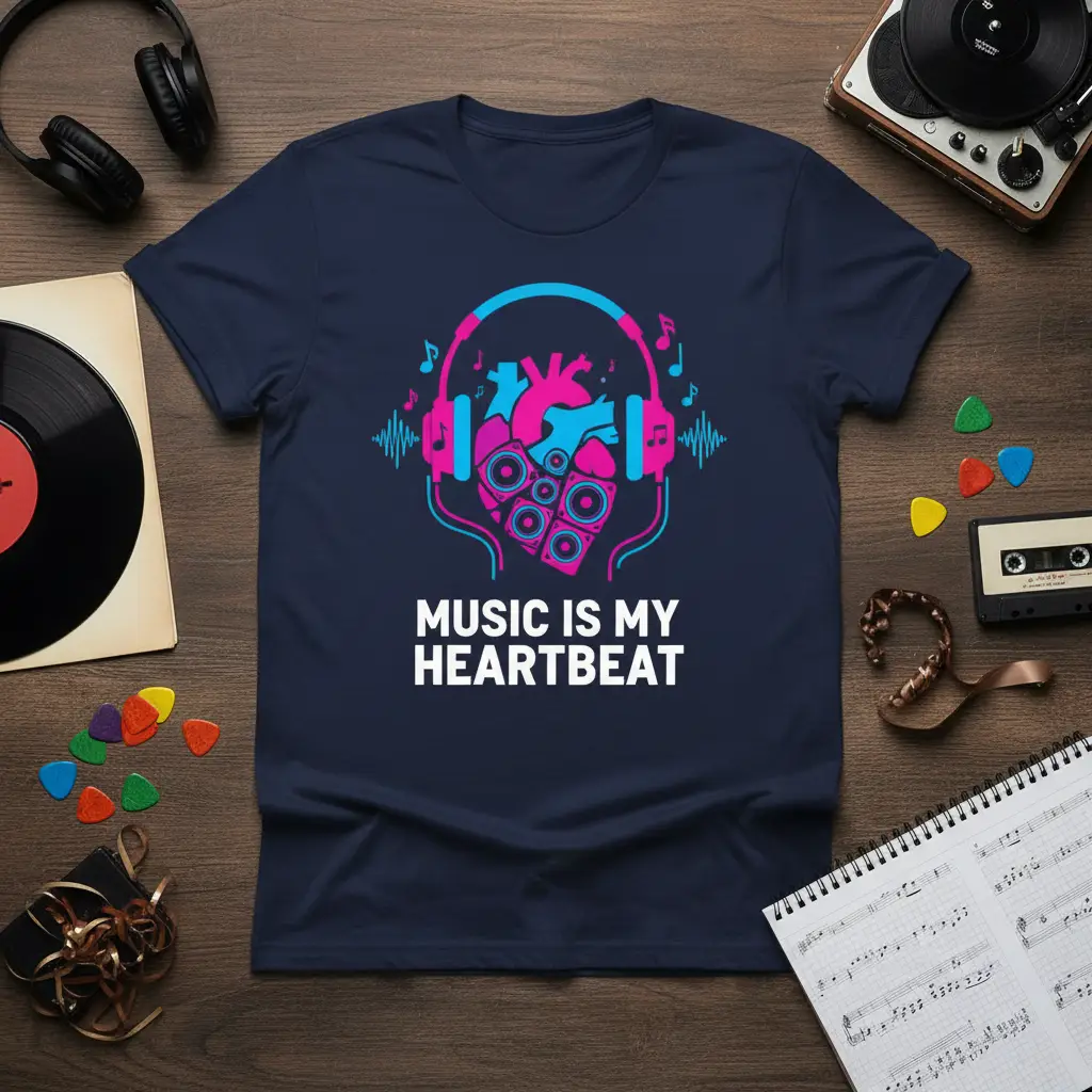 Music Is My Heartbeat T-Shirt Gift for Music Lovers