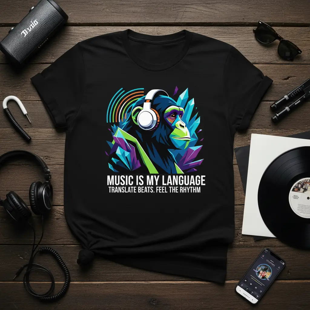 Music Is My Language T-Shirt Translate Beats Feel Rhythm Gift