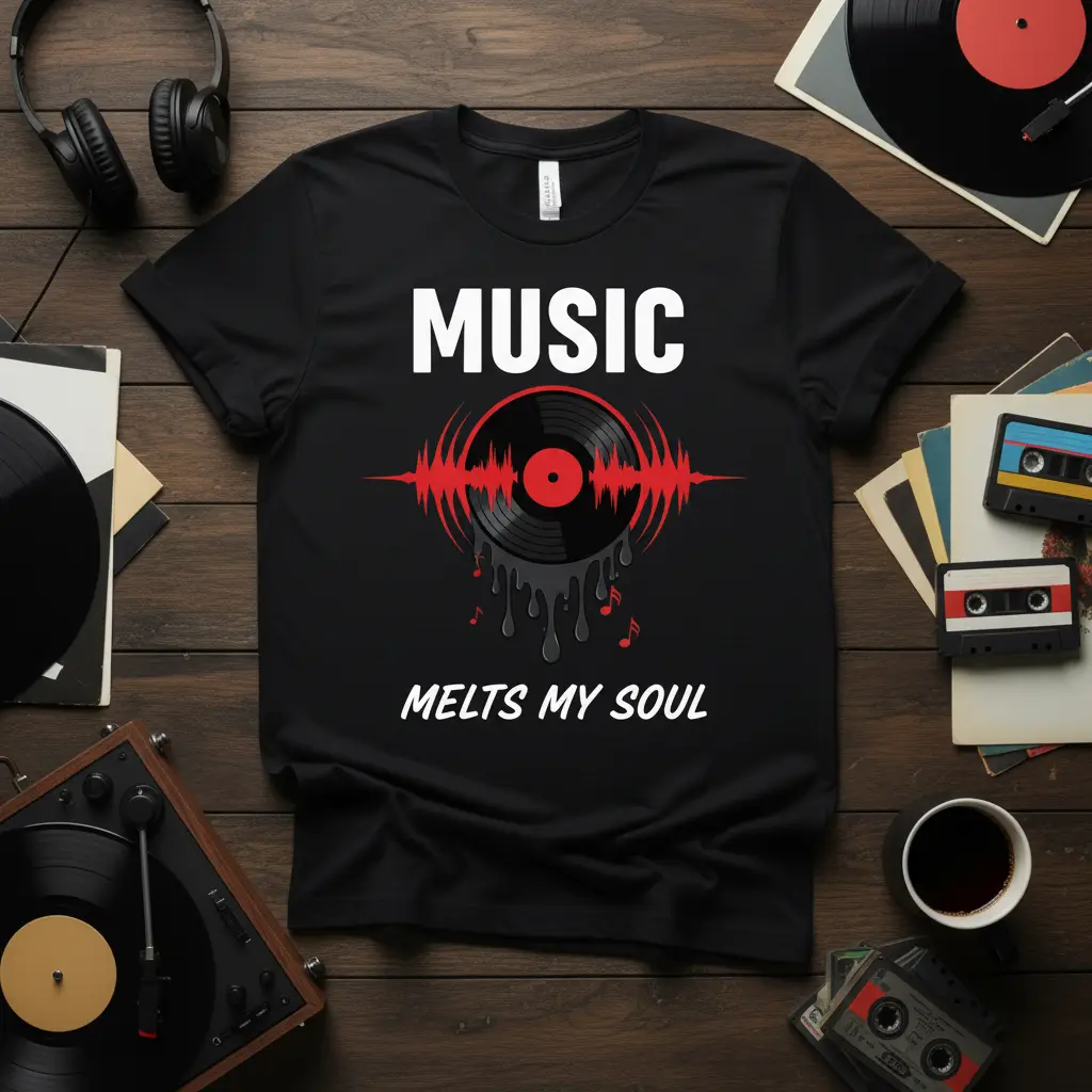 Music Melts My Soul Vinyl Record T-Shirt for Music Lovers