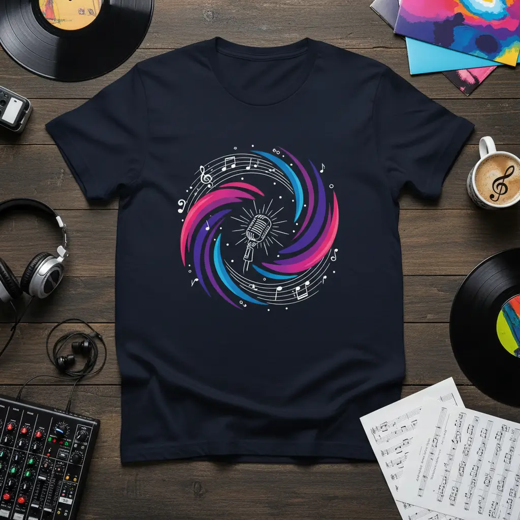 Music Microphone Design Tee for Singers and Music Lovers
