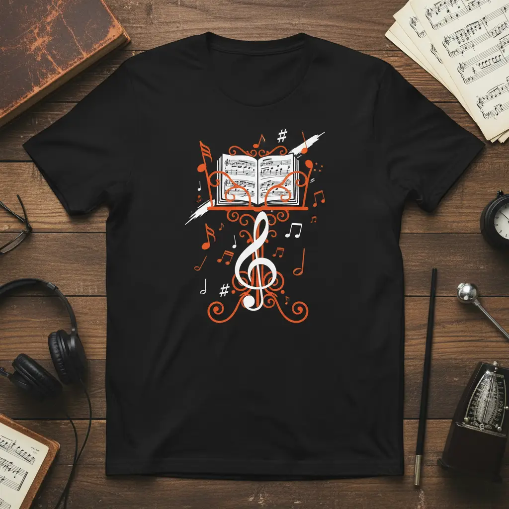 Music Sheet Treble Clef T-Shirt Gift for Musicians