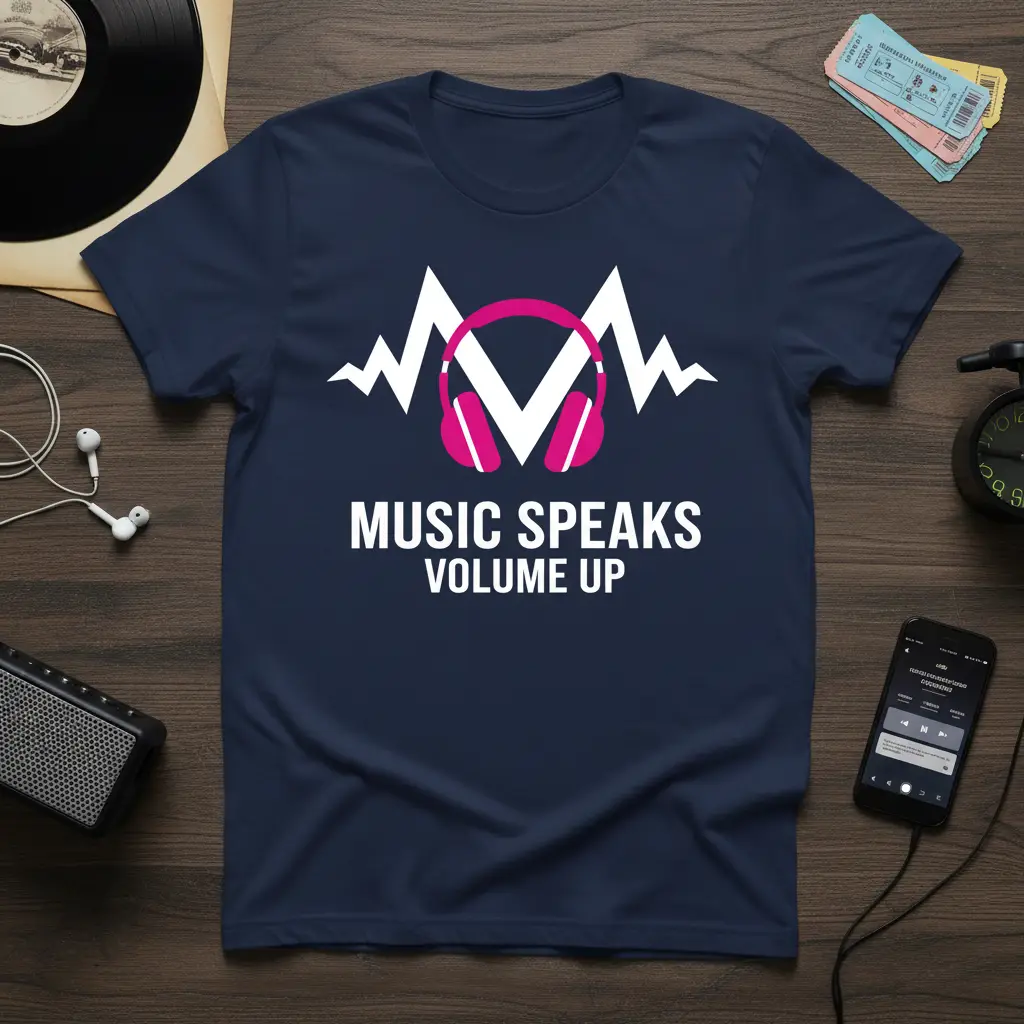 Music Speaks Volume Up T-Shirt for Music Lovers