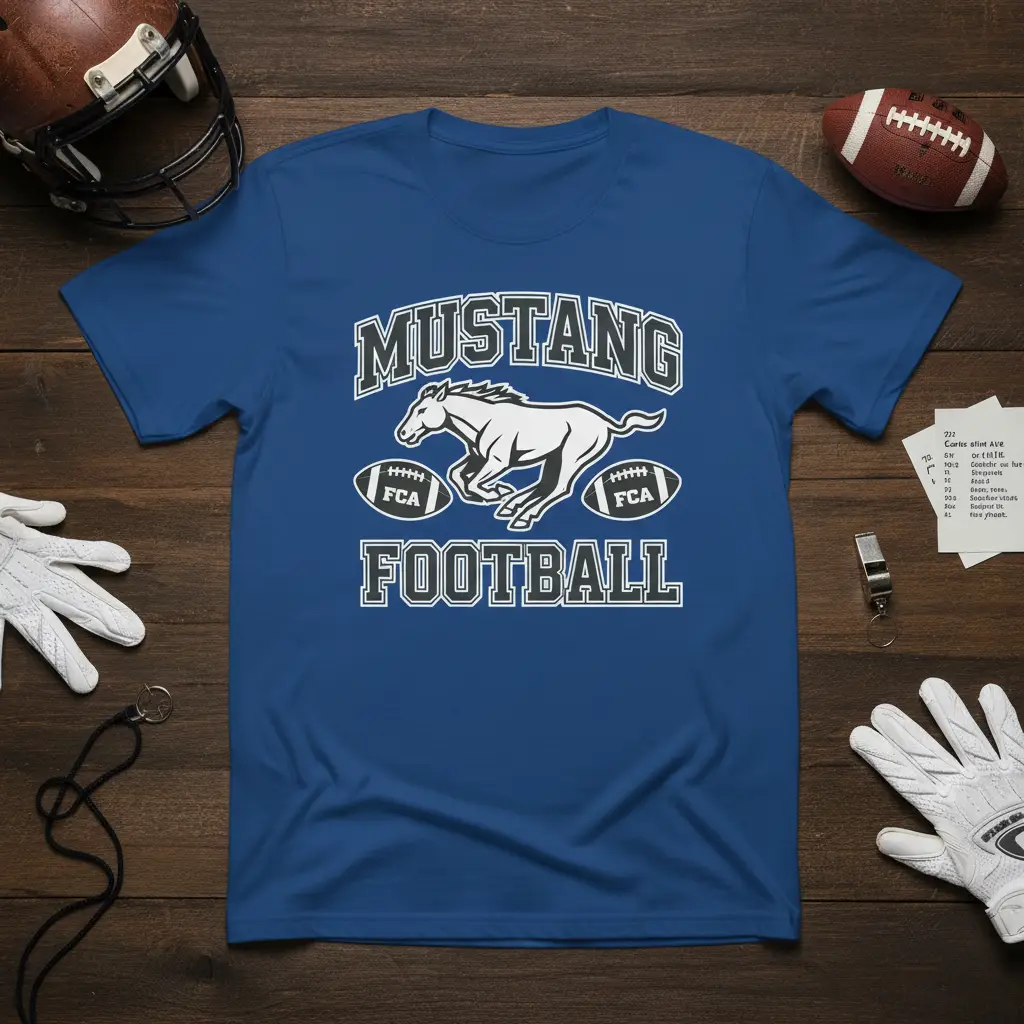 Mustang Football T-Shirt School Spirit & Team Gift