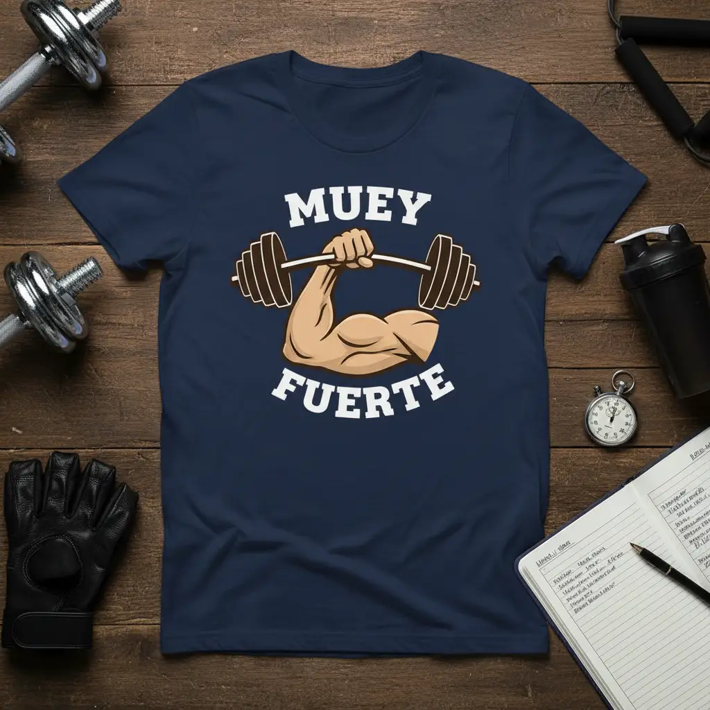 Muy Fuerte Weightlifting T-Shirt Gym Workout Motivation Gift