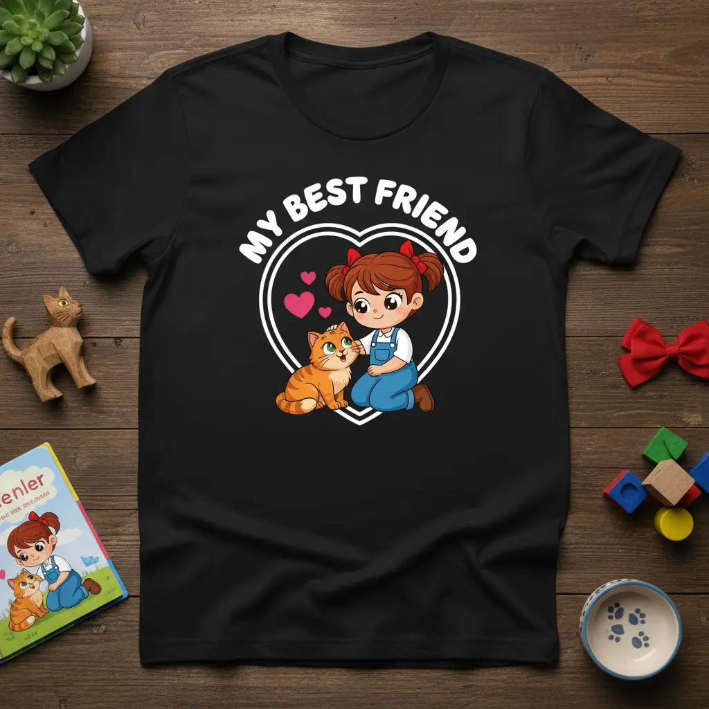My Best Friend Cat Lover T-Shirt Cute Gift for Pet Owners