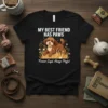 Black t-shirt with "MY BEST FRIEND HAS PAWS" and "Forever Loyal, Always Playful" text, featuring a cartoon brown dog in