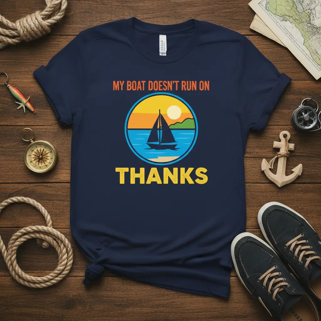 My Boat Doesn’t Run on Thanks Sailing T-Shirt