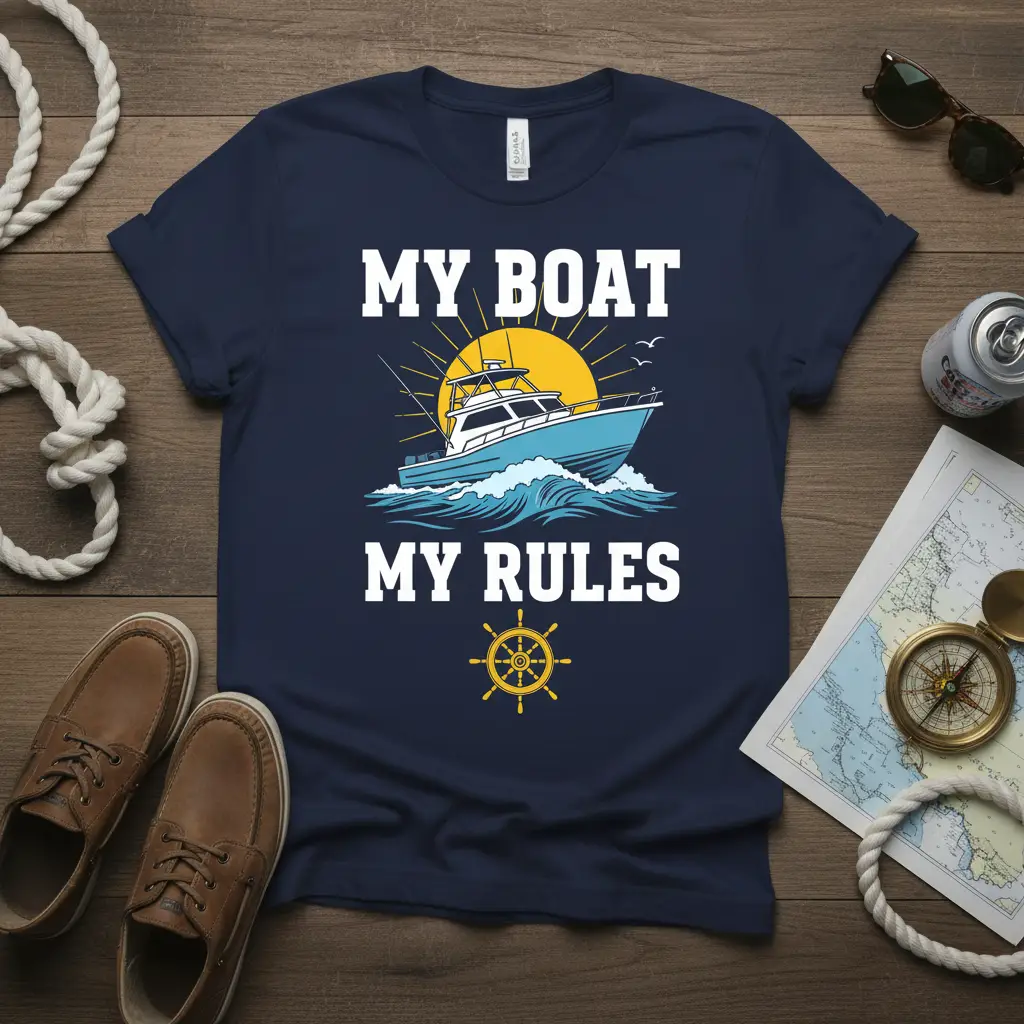 My Boat My Rules Boating Captain T-Shirt for Sailors