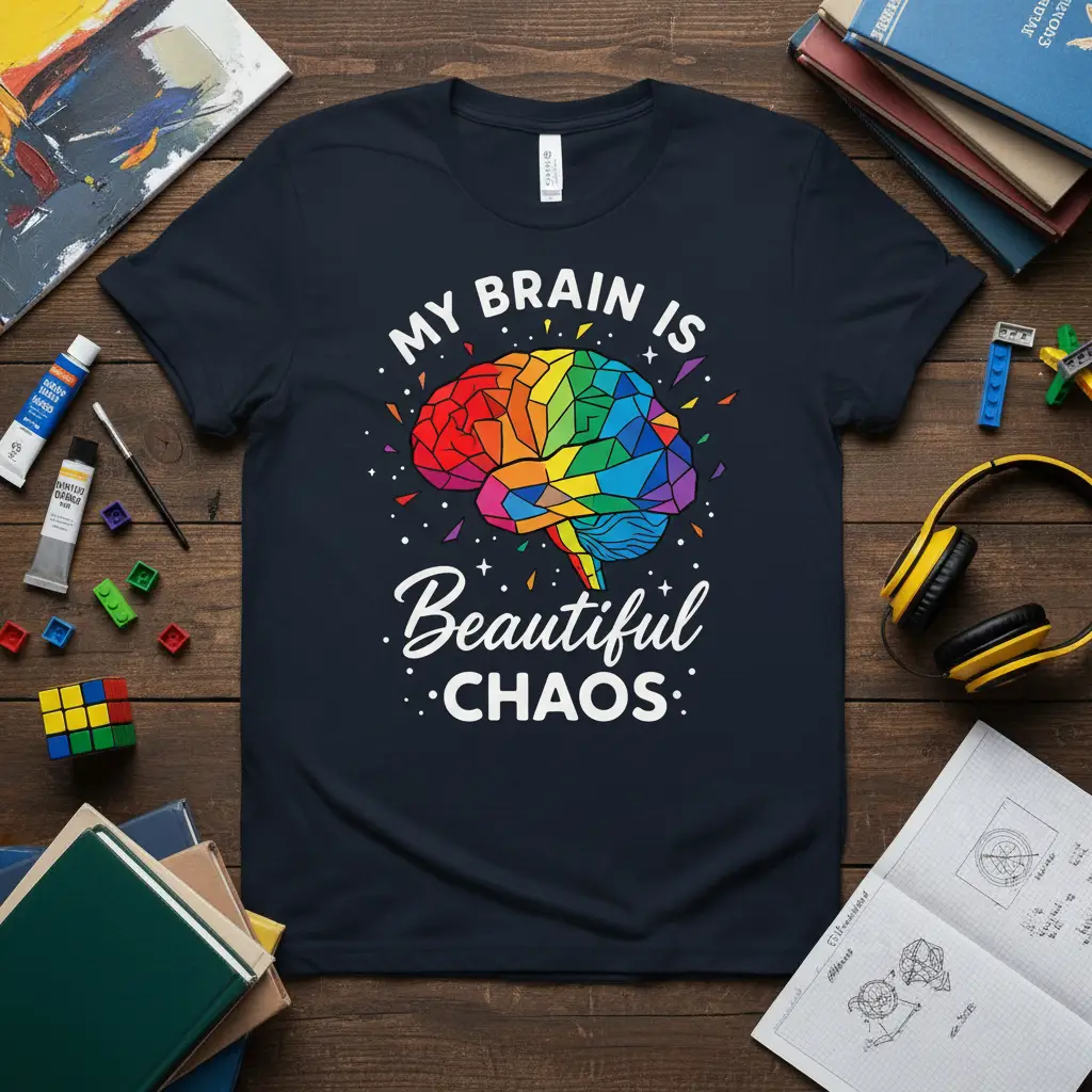 My Brain Is Beautiful Chaos T-Shirt Fun Brain