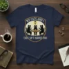 Funny "My Cats and I Talk Sh*t About You" quote t-shirt design with three black cats sitting at a table