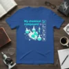 My chemical compound is P Cu Si O N t-shirt featuring periodic table elements and laboratory flasks with a geometric