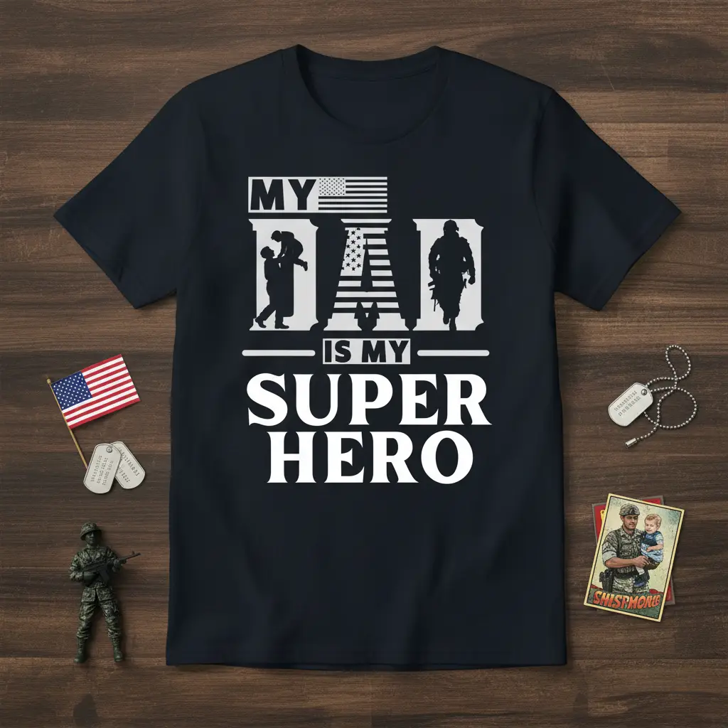 My Dad Is My Super Hero T-Shirt Patriotic Father’s Day Gift