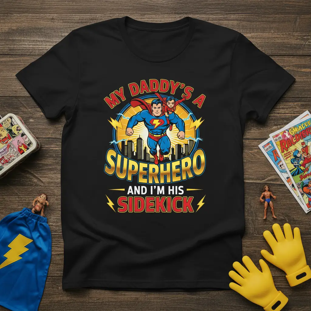 My Daddy’s a Superhero and I’m His Sidekick T-Shirt
