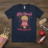 My Heart? POPS FOR YOU T-Shirt with raccoon couple in rocket popcorn design, pink and red colors