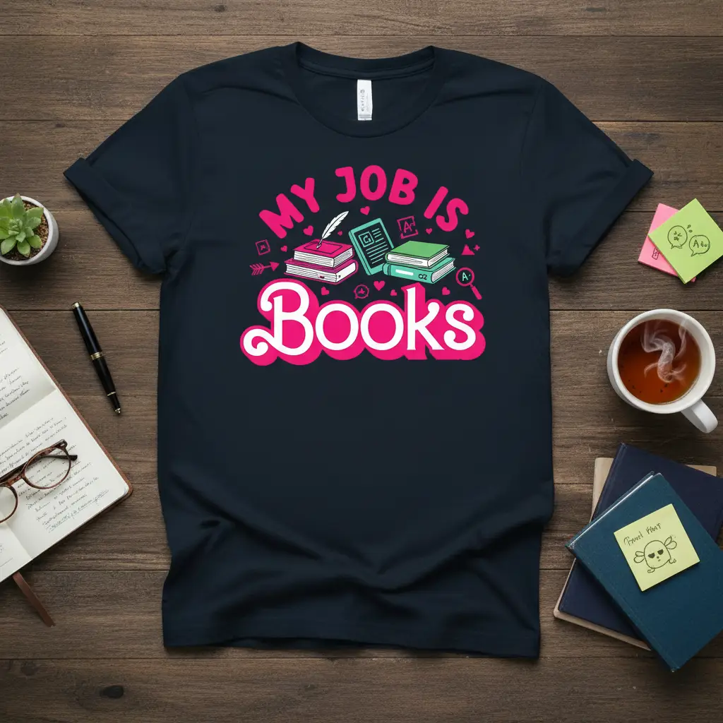 My Job Is Books T-Shirt Funny Reading Gift for Book Lovers