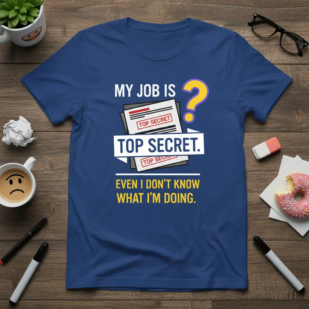 My Job Is Top Secret T-Shirt Funny Work Quote Gift
