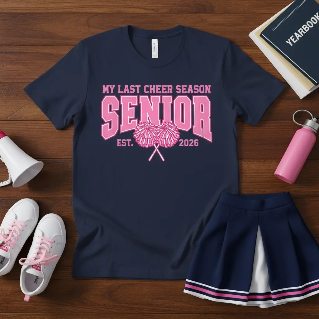 My Last Cheer Season Senior 2026 T-Shirt Gift Idea