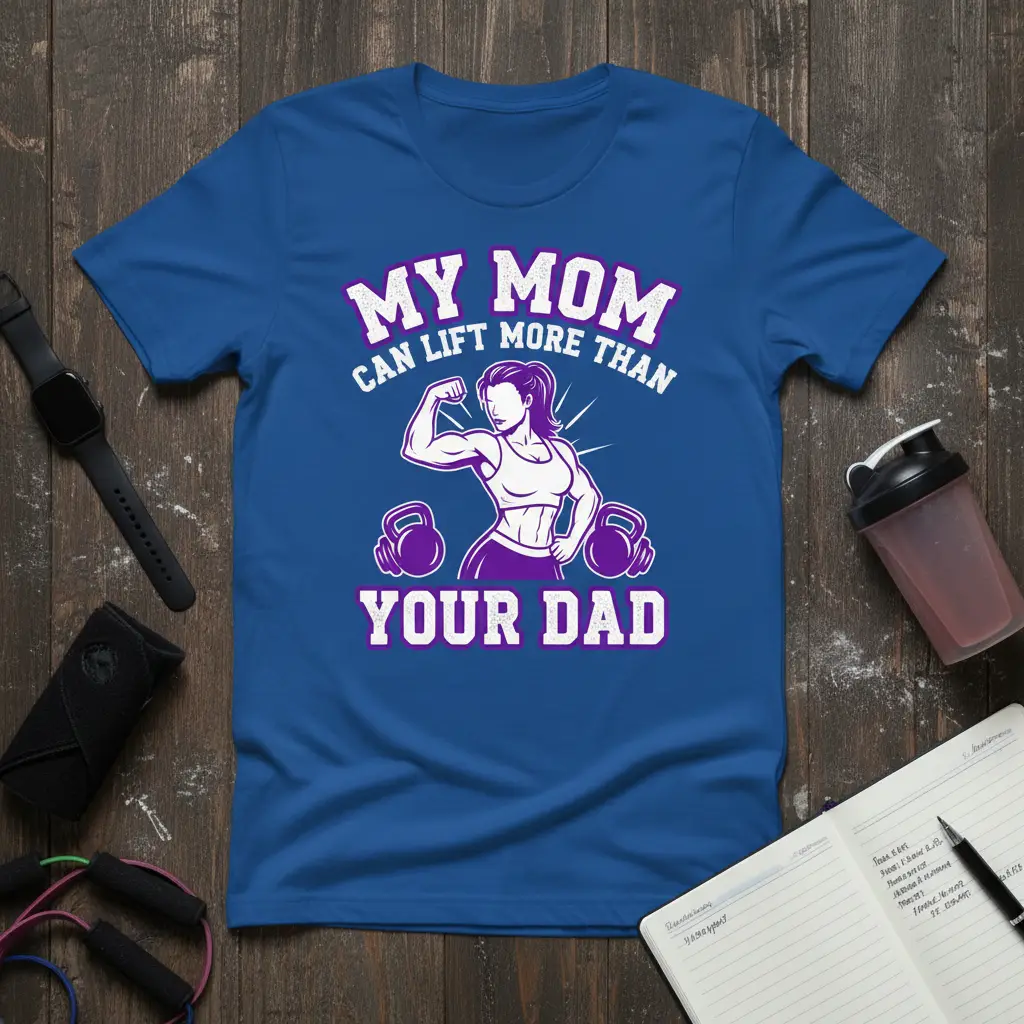 My Mom Can Lift More Than Your Dad Funny Gym T-Shirt