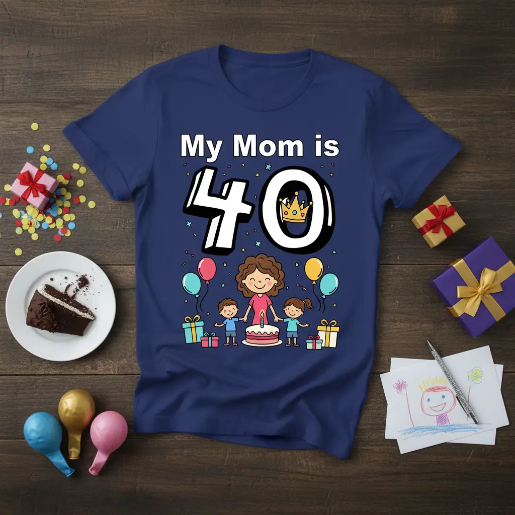 My Mom Is 40 Birthday T-Shirt Fun Celebration Gift