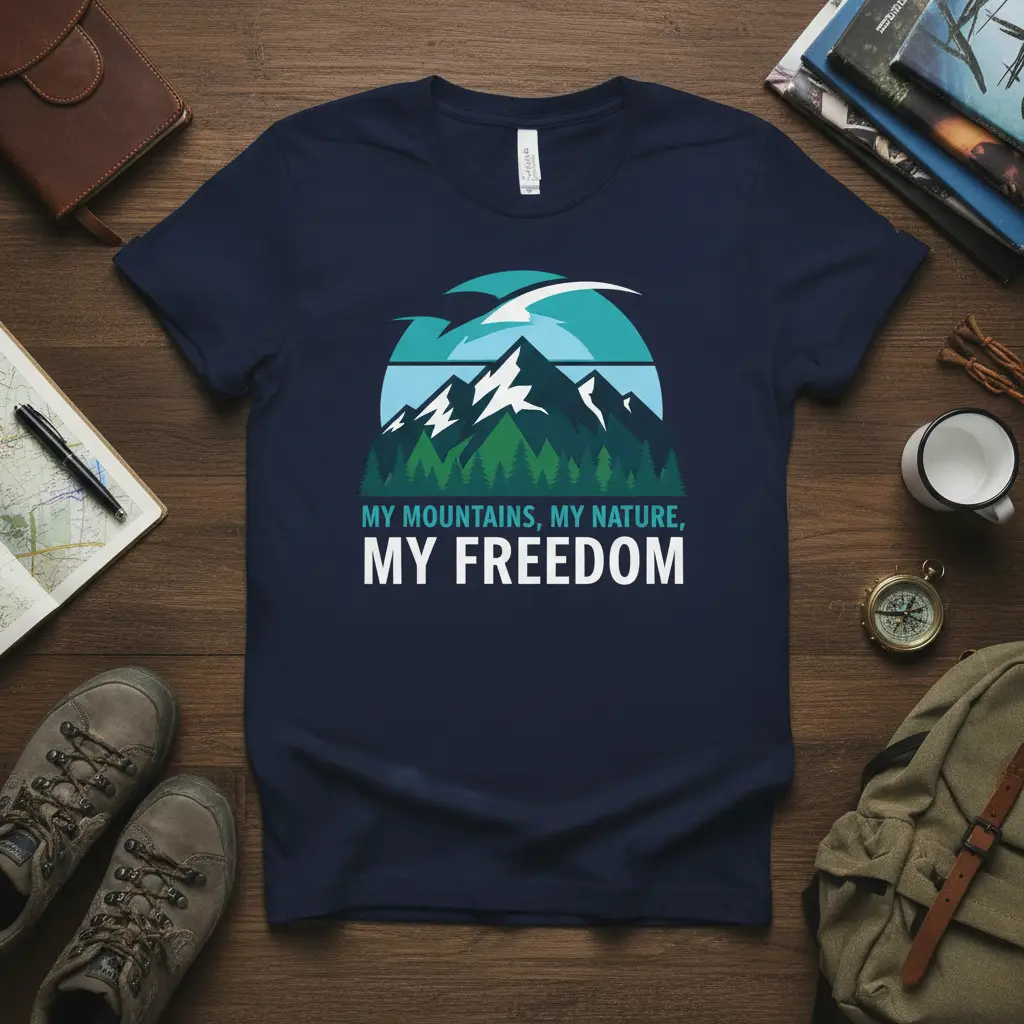 My Mountains My Nature My Freedom T-Shirt Outdoor Lover Gift