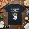 My Mouth Want More Buy My Tummy funny quote t-shirt with cartoon mouth and stomach graphic