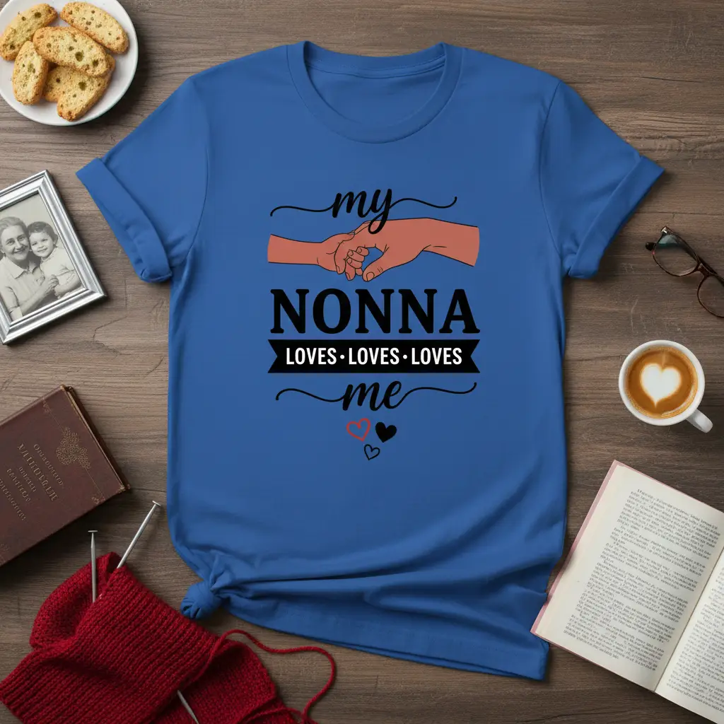 My Nonna Loves Loves Loves Me T-Shirt Perfect Gift for Italian