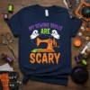 My Sewing Skills Are Scary Halloween T-Shirt with ghosts and a sewing machine graphic