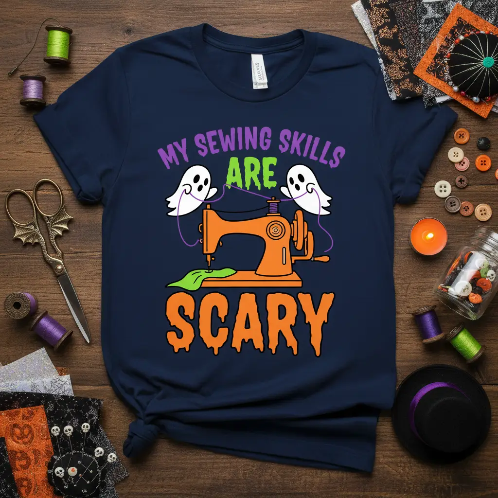 My Sewing Skills Are Scary Halloween T-Shirt for Sewists
